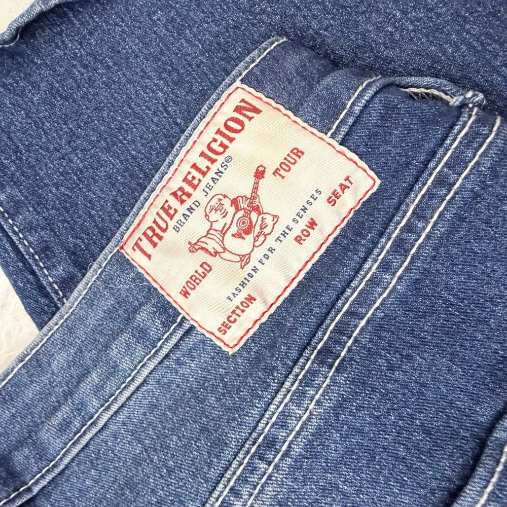 True Religion Bobbi Low Slung Baggy Jeans Mens 30 Dark Wash Wide Leg Y2K Denim